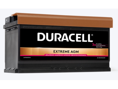 12V 92Ah, 850A, AGM, Duracell Extreme