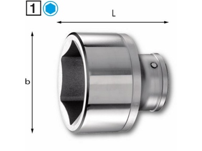 65mm, 1", 6-robni Nasadni ključ USAG, U02354114